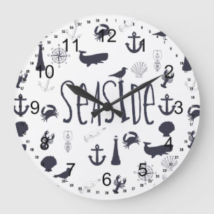 Nautische Küste Große Wanduhr