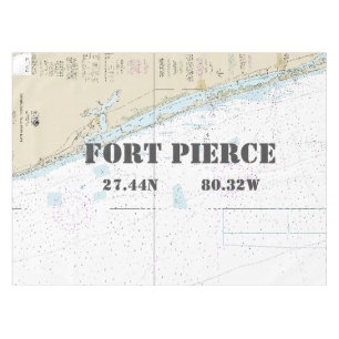Nautische Länge Latitude Fort Pierce FL Tischdecke