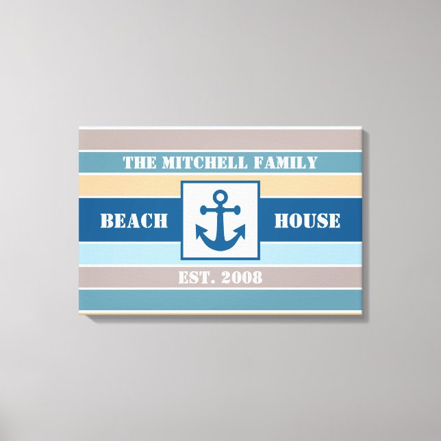 Nautische Leinwand des Beach House (Vorderseite)