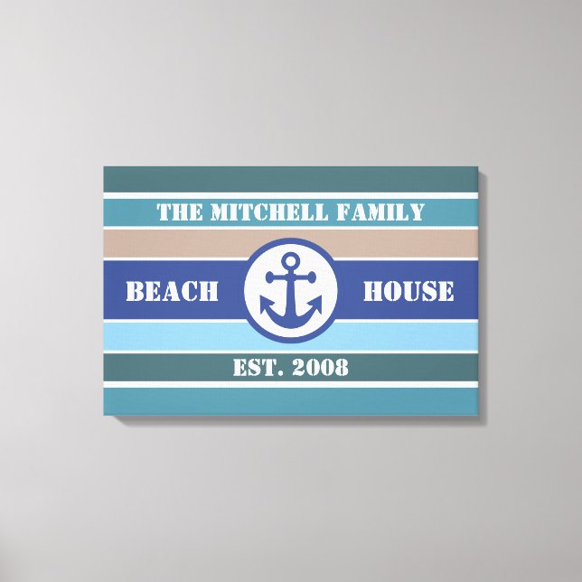 Nautische Leinwand des Beach House (Vorderseite)
