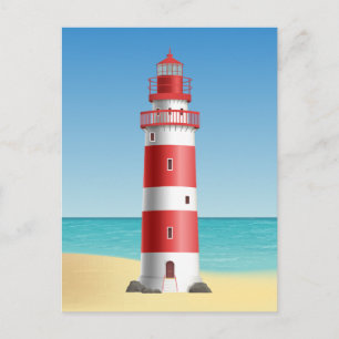 Nautische Leuchtturm-Hochzeit Hallo Vermisse dich Postkarte