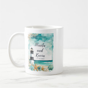 Nautische Leuchtturm-Hochzeit  Kaffeetasse