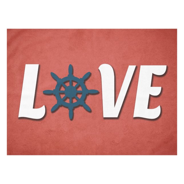 nautische Liebe Tischdecke (Vorderseite (Horizontal))