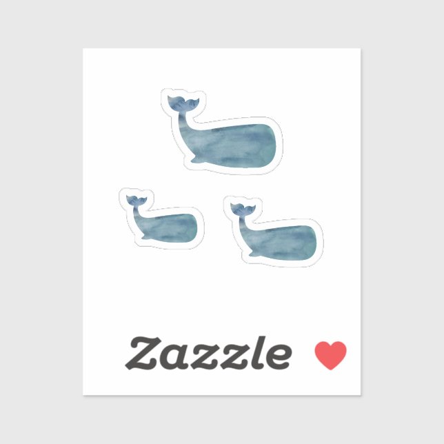 Nautische Malerei für Wale Aufkleber (Blatt)