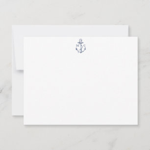 Nautische Marine Anchor Personalisiert Stationery Mitteilungskarte