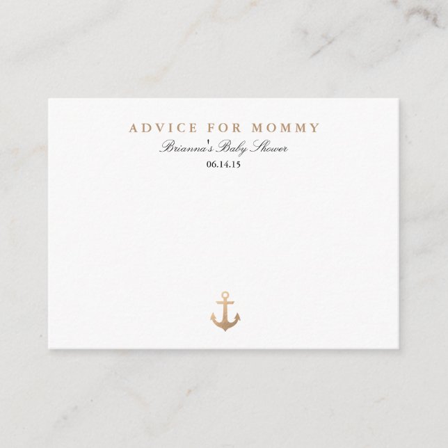 Nautische Marine | Mommy Advice Cards Hinweiskarte (Vorderseite)
