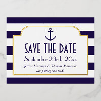 Nautische Marine und Anker mit weißem Streifen Sav