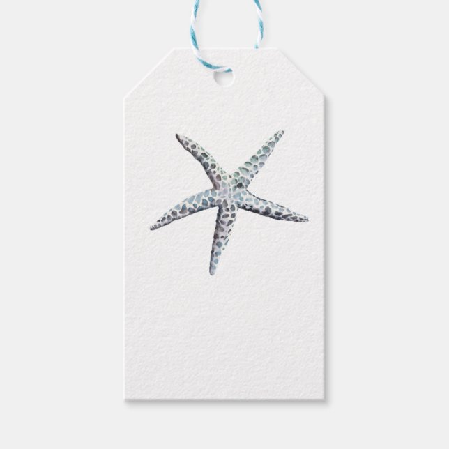 Nautische Marine und Pastel Light Blue Ocean Starf Geschenkanhänger (Vorderseite)
