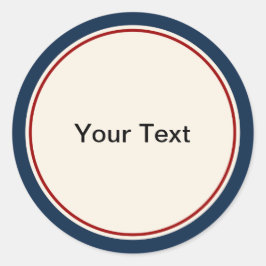 Nautische Marine und rote Grenze Runder Aufkleber