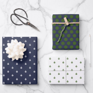 Nautische Marine und Waldgrün Geschenkpapier Set