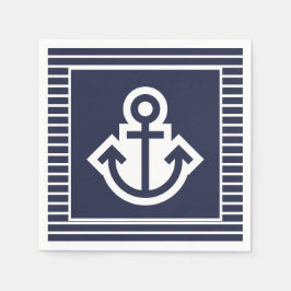 Nautische Marine und White Anchor Napkins Serviette