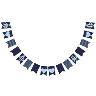 Nautische Marine und White Bunting Wimpelkette