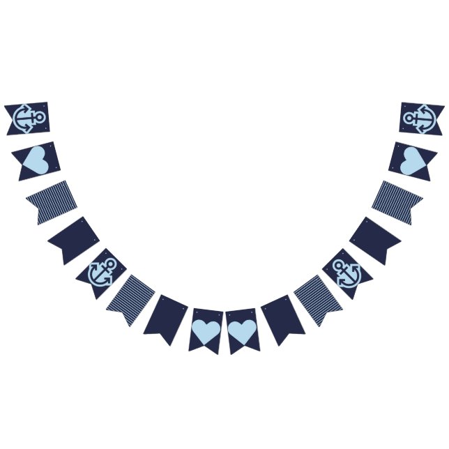 Nautische Marine und White Bunting Wimpelkette (Alle)