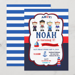 Nautische Matrosen Jungen Einladungen