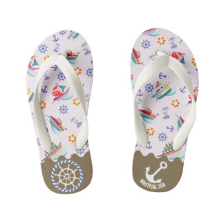 Nautische Meer Weiße Kinderschlappen Kinderbadesandalen