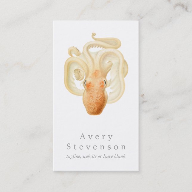 Nautische Meeresbiologie Vintager Oktopus Visitenkarte (Vorderseite)