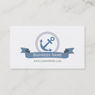 Nautische Monogram Blue Anchor Business Cards Visitenkarte