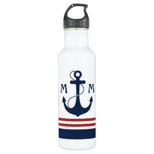 Nautische Monogramm Edelstahlflasche