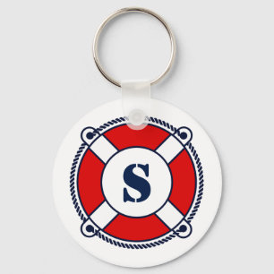 Nautische Monogramm Ringbügel Logo-Taste Schlüss Schlüsselanhänger