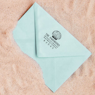 Nautische Muschel Benutzerdefinierter Familienname Gummistempel