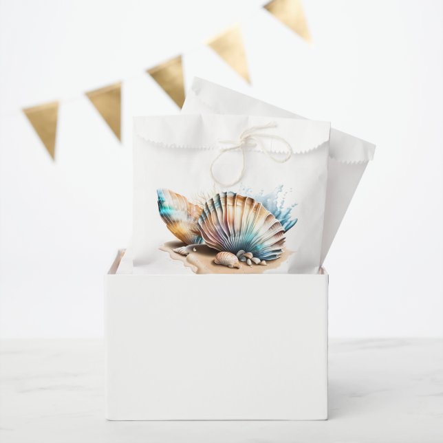 Nautische Muscheln 3D Strand und Meer Geschenktütchen (Party)