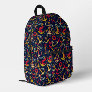 Nautische Muster Bedruckter Rucksack