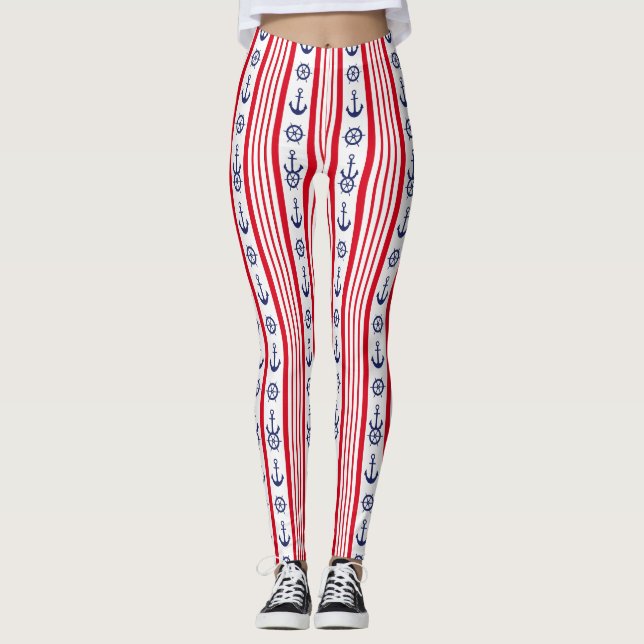 Nautische Muster Leggings (Vorderseite)