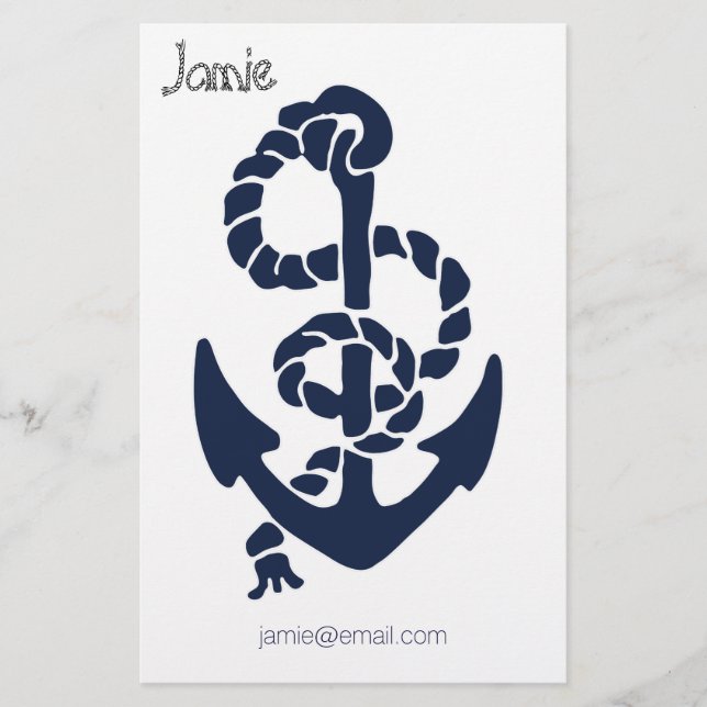 Nautische Navy Anchor Muster Briefpapier (Vorderseite)