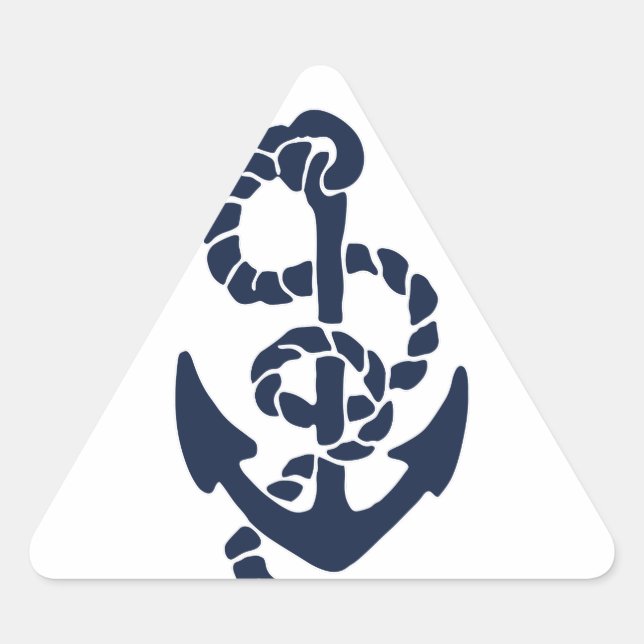 Nautische Navy Anchor Muster Dreieckiger Aufkleber (Vorderseite)