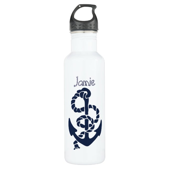 Nautische Navy Anchor Muster Edelstahlflasche (Vorderseite)