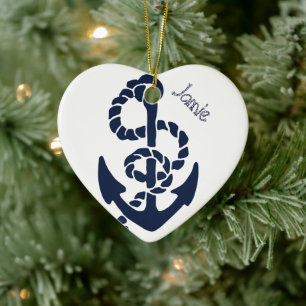 Nautische Navy Anchor Muster Keramikornament