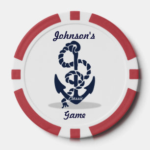 Nautische Navy Anchor Muster Pokerchips