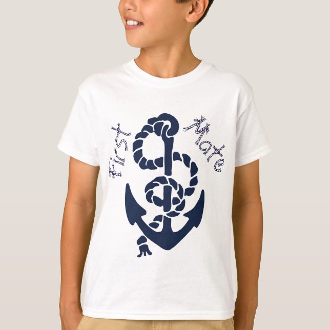Nautische Navy Anchor Muster T-Shirt (Vorderseite)