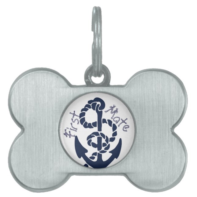 Nautische Navy Anchor Muster Tiermarke (Vorderseite)