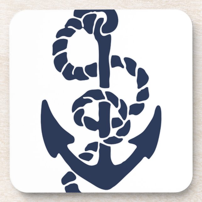 Nautische Navy Anchor Muster Untersetzer (Vorderseite)