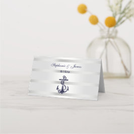 Nautische Navy Blu Anker Silver Whisky Karten