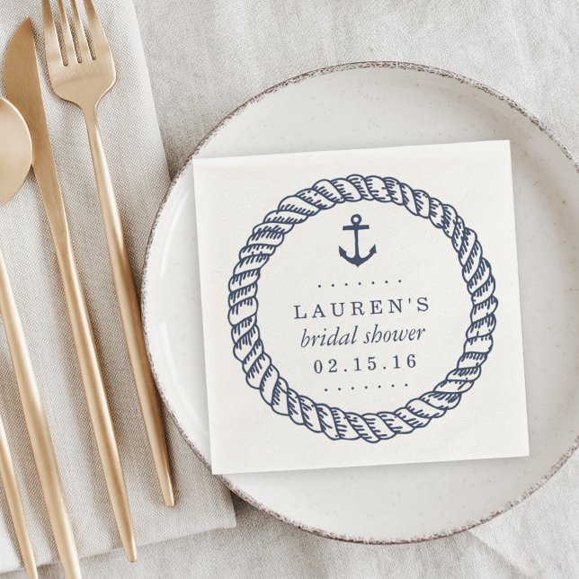 Nautische Navy und Anchor-Brautparty Serviette (Von Creator hochgeladen)