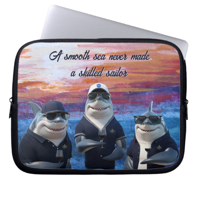 Nautische Notebook-Hüllen "Shark" Laptopschutzhülle (Vorderseite)