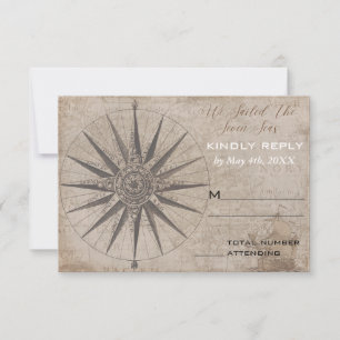 Nautische Ozean-Yacht-Hochzeits-RSVP-Karte RSVP Karte