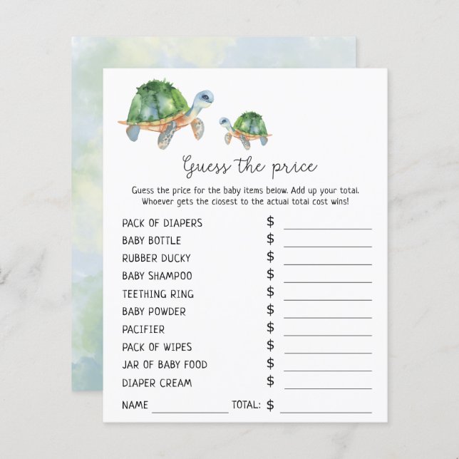 Nautische Party | Price Guess Game (Vorne/Hinten)