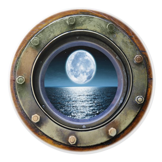 Nautische Porthole-Keramik Keramikknauf (Vorderseite)