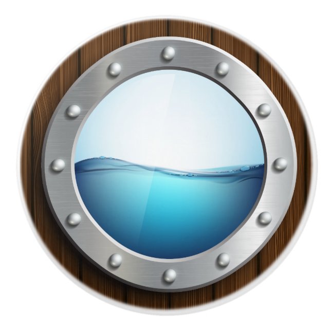 Nautische Porthole-Schubknöpfe Keramikknauf (Vorderseite)