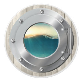 Nautische Porthole-Schubknöpfe Keramikknauf