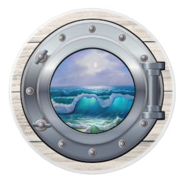 Nautische Porthole-Schubknöpfe Keramikknauf