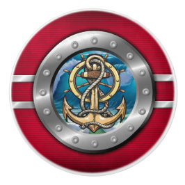 Nautische Porthole-Schubknöpfe Keramikknauf