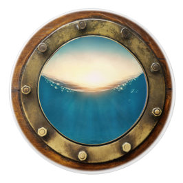Nautische Porthole-Schubknöpfe Keramikknauf