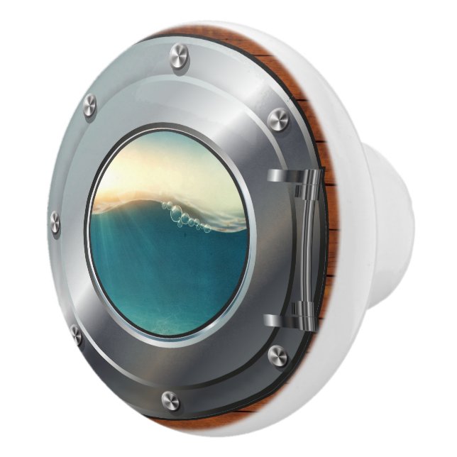 Nautische Porthole-Schubknöpfe Keramikknauf (Rechts)