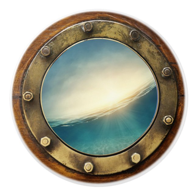 Nautische Porthole-Schubknöpfe Keramikknauf (Vorderseite)