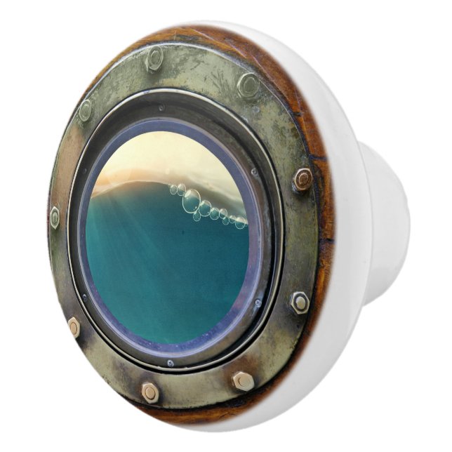 Nautische Porthole-Schubknöpfe Keramikknauf (Rechts)