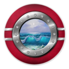 Nautische Porthole-Schubknöpfe Keramikknauf